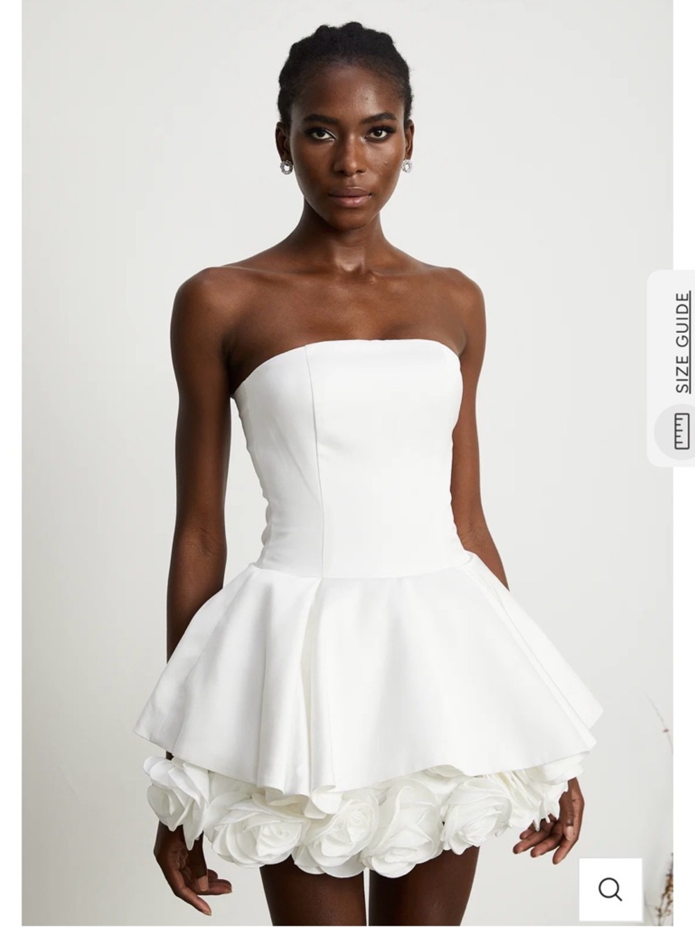 Miss Rosier NWT Lucie white petal-layered strapless corset mini dress Size XL
